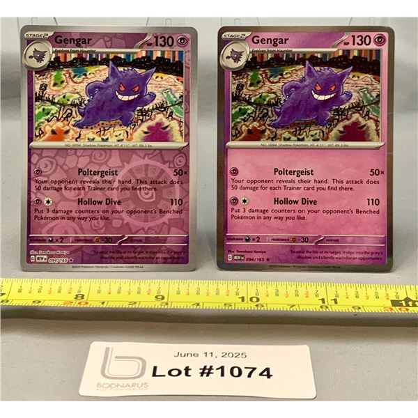 (2)Pokemon Gengar Reverse Holo & Holo Cards - Authentic