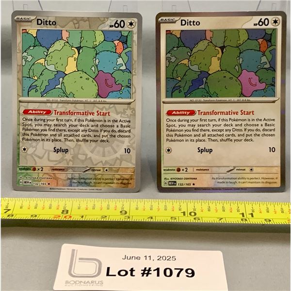 (2)Pokemon Ditto Reverse Holo & Holo Cards - Authentic