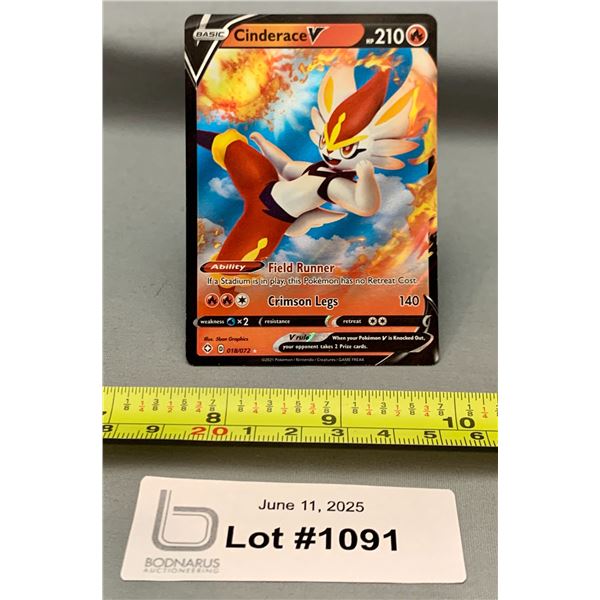 Pokemon Cinderace V Full Art Rare Holo Card - Authentic