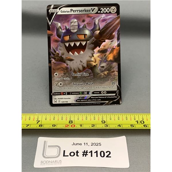 Pokemon Galarian Perrserker V Rare Full Art Holo Card - Authentic