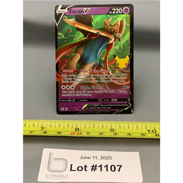 Pokemon Zacian V Rare Full Art Holo Card - Authentic