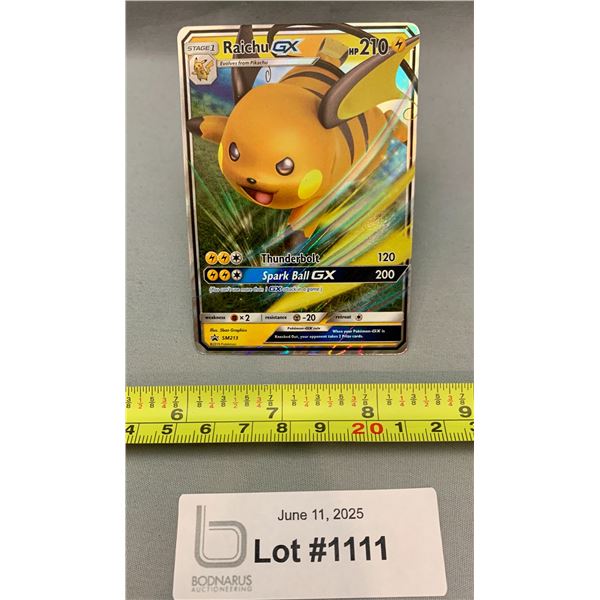 Pokemon Raichu GX Full Art Rare Holo Card - Authentic