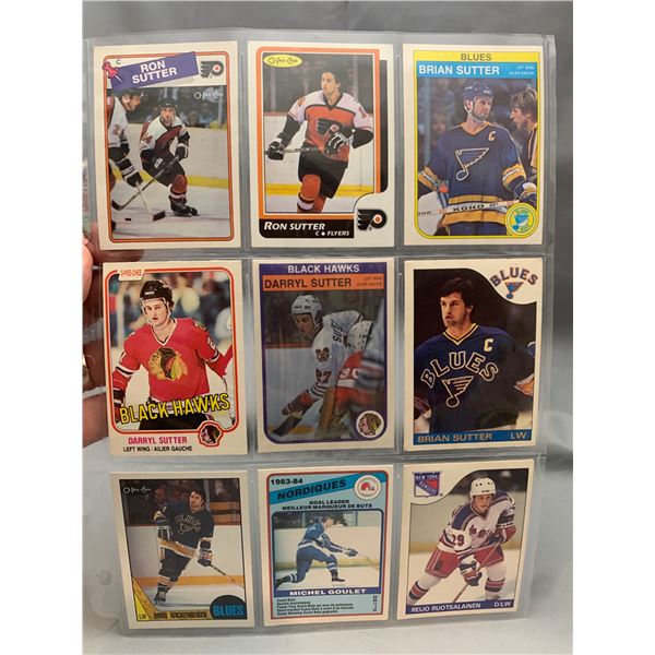(9) 6 x Sutter Brothers Hockey Cards & 3 x Vintage NHL Stars 1980's