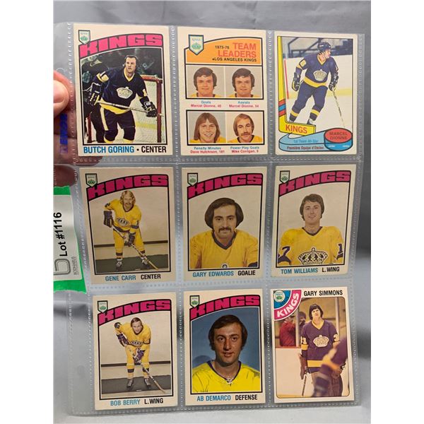 (9) Vintage OPC L.A. Kings Hockey Cards: Marcel Dionne & Other Stars