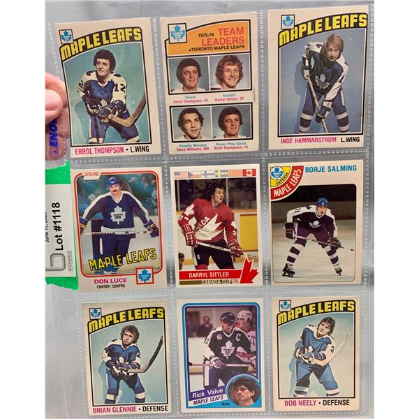 (9) Vintage OPC Toronto Maple Leafs Hockey Cards