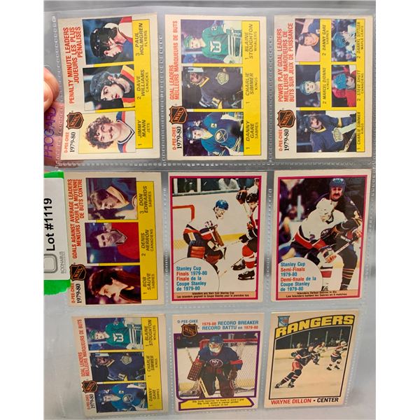(9) Vintage OPC 1979-80 Stars of the NHL Hockey Cards