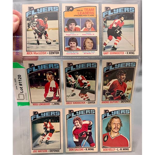 (9) Vintage OPC 1976 Philadelphia Flyers Hockey Cards