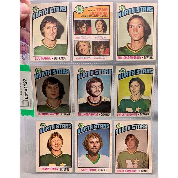 (9) Vintage 1976 OPC Minnesota North Stars Hockey Cards