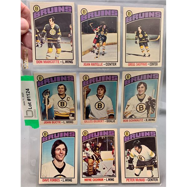 (9) Vintage Boston Bruins Hockey Cards