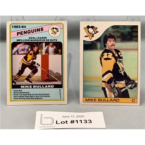 (2) Vintage OPC Mike Bullard 1980's Hockey Cards