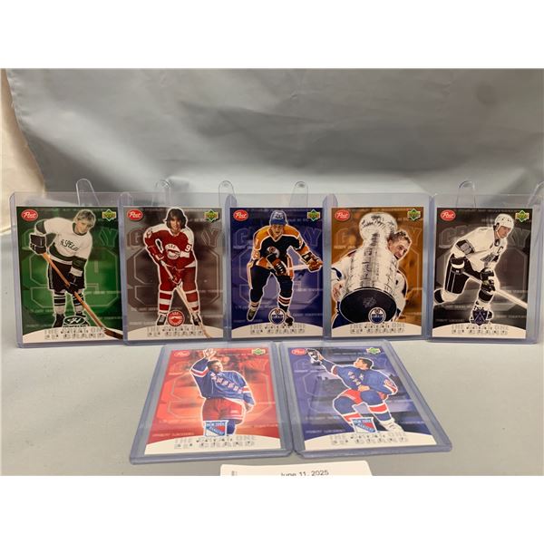 (7) 1999 Wayne Gretzky U.D Post Cereal Complete 7 Hockey Card Set