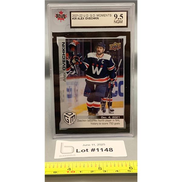 2021 U.D. #26 Alex Ovechkin Goal #750 KSA Graded 9.5 NGM /499 rare Hockey Card