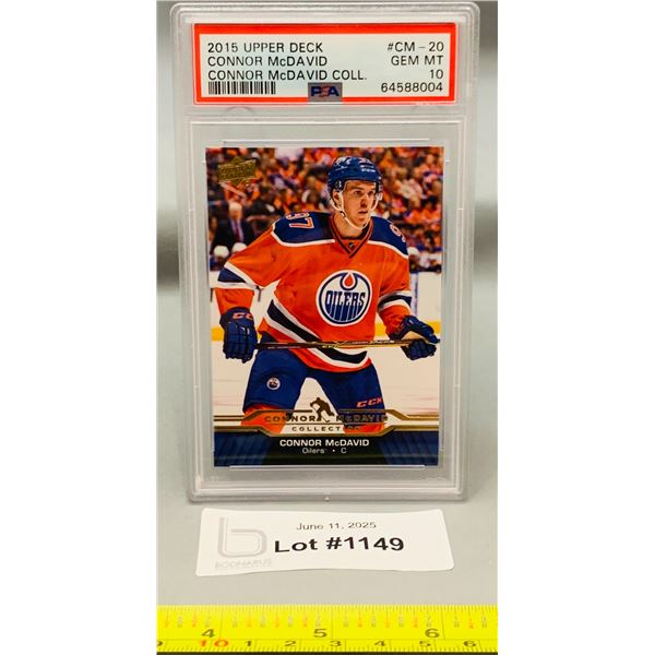 2015 U.D. Connor McDavid #CM-20 Rookie Card Graded PSA 10 RARE Hockey Card
