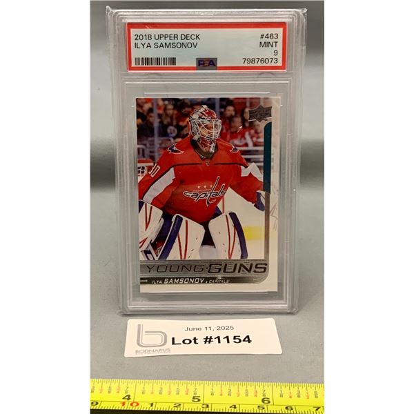 2018 U.D. Ilya Samsonov Young Guns RC PSA 9 Graded Hockey Card