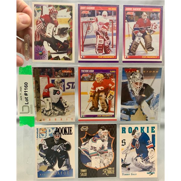 (9) NHL Goaltender Rookie Hockey Cards - Misc Years
