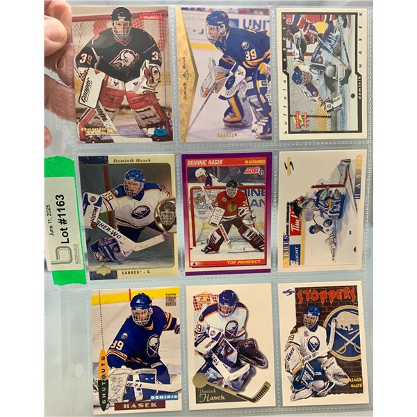 (9) Dominic Hasek Hockey Cards Including Rookie Card