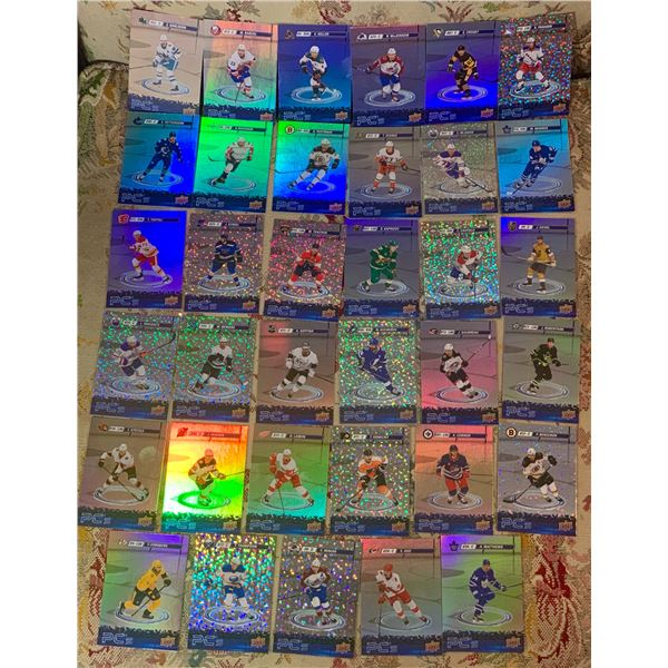 (35) 2023-24 U.D. "PC's" Chrome & Rare Sparklers Complete Set Special Inserts Hockey cards