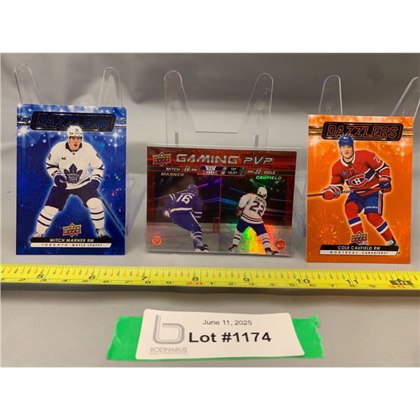 (3) Cole Caufield & Mitch Marner Upper Deck Hockey Cards