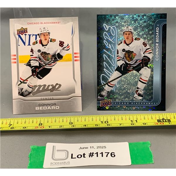 (2) Connor Bedard MVP Signature & Blue Dazzlers Upper Deck Hockey Cards