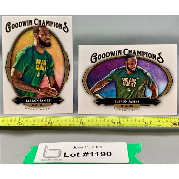 (2) LeBron James Goodwin Champions Pair of NBA Basketball Cards