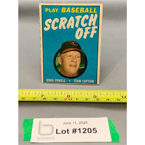 1970 Topps Boog Powell "Play Baseball" Scratch-Off Card Unmarked