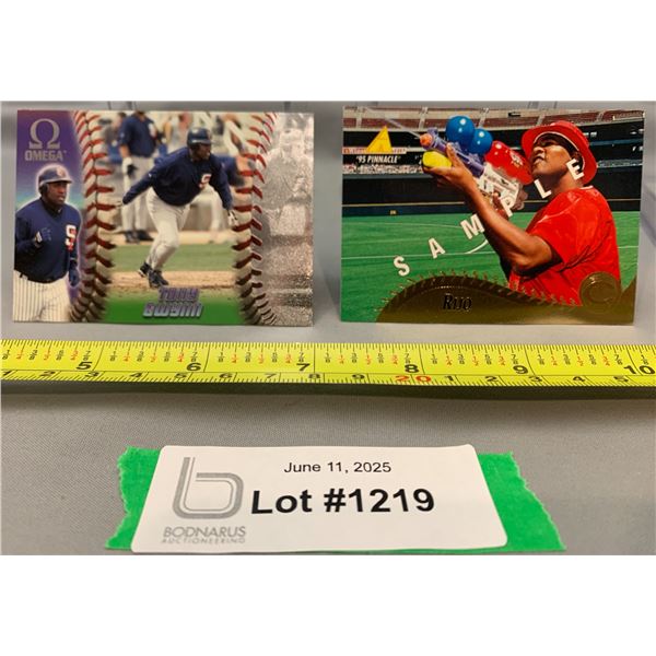 (2) MLB Sample Baseball Cards: Tony Gwynn & Jose Rijo Rare