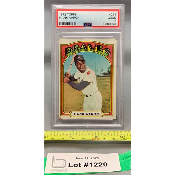 1972 Hank Aaron Topps #299 PSA 2 - Looks Nicer! Rare!
