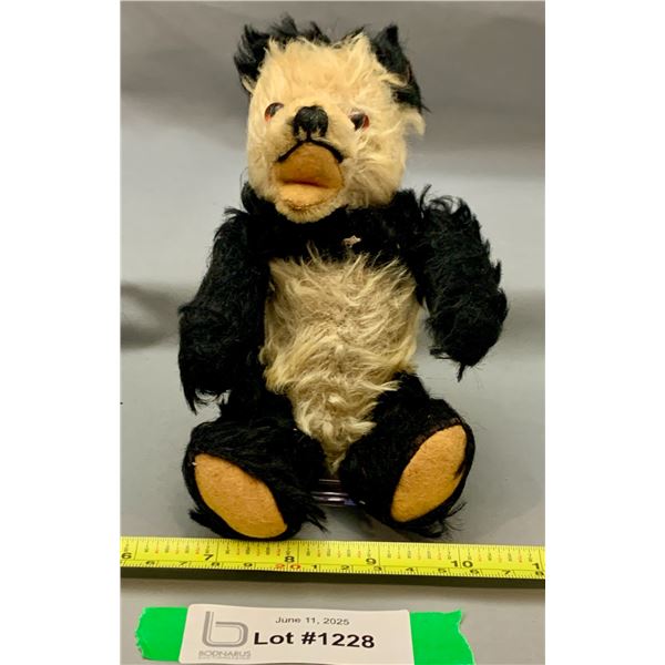 Rare 1950's Steiff Panda Mohair 7" Teddy Bear with Working Squeaker