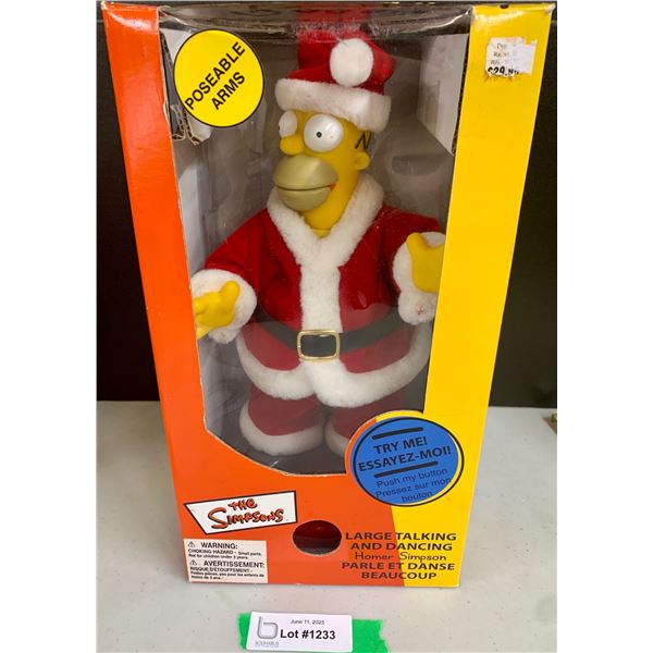 The Simpsons Large Talking Santa Homer Rare 14" in Original Box