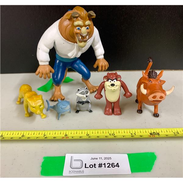 (6) Disney Animated Vintage Cartoon Character Plastic Toys