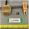 Image 1 : (4) Vintage Golf Accessories: Ball Markers Scotland; Divot Repair Tool & Bag Tag