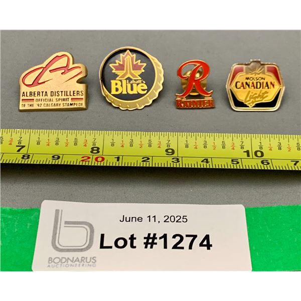 (4) Vintage Brewery Related Pins