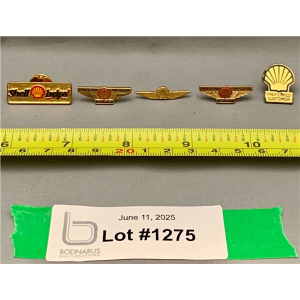 (5) Vintage & Rare Shell Canada Aviation Fuel Pins