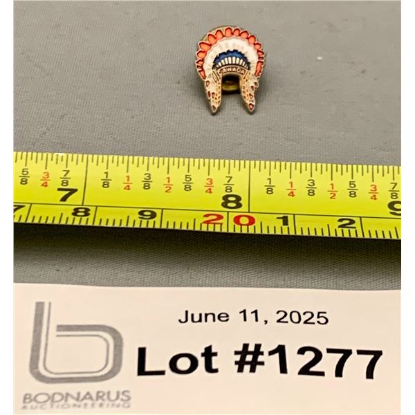 Vintage and Rare First Nations Headdress Canada Pin