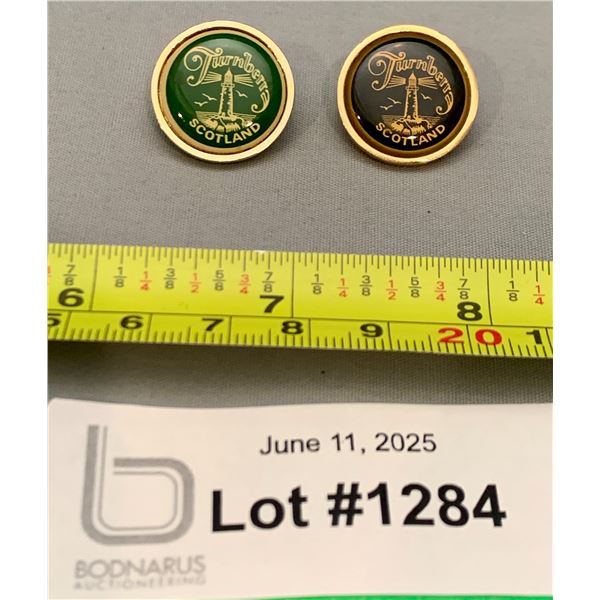 (2) Vintage Turnberry Scotland Matching Golf Ball Markers