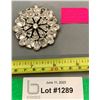 Image 1 : Vintage High Quality 2 1/4" Rhinestone Rhodium Plated Brooch - Marked Reinad