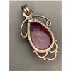 Image 2 : Vintage Sterling Silver & Pink Glass Sparkle Stone Pendant - Marked