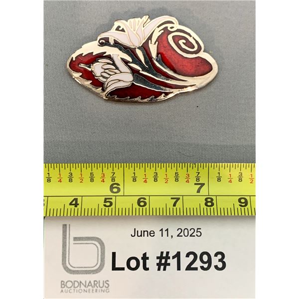 Vintage & Rare "Rivest" Marked Enameled Brooch - High Quality Canadian Made