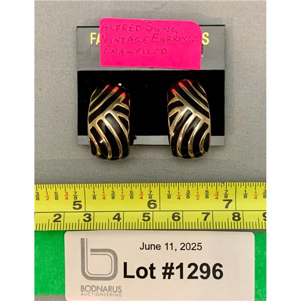 Alfred Sung Marked Vintage Designer Earring Set - Rare!