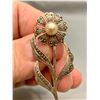 Image 3 : Vintage Designer Sterling Silver Marked "Danecraft" Faux Pearl / Marcasite Stones Brooch