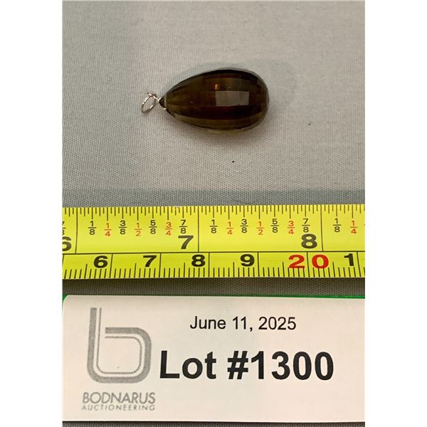 Vintage Smokey Amber Cut Glass Pendant