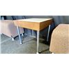 Image 2 : WOOD SIDE / WHITE TOP 22 1/2" SQUARE X 22 1/2"H METAL LEG SIDE TABLE