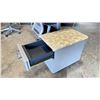 Image 3 : STEELCASE GREY METAL 2 DRAWER PADDED TOP MOBILE SEATING PEDESTAL