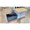 Image 2 : STEELCASE GREY METAL 2 DRAWER PADDED TOP MOBILE SEATING PEDESTAL