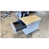 Image 3 : STEELCASE GREY METAL 2 DRAWER PADDED TOP MOBILE SEATING PEDESTAL