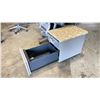 Image 2 : STEELCASE GREY METAL 2 DRAWER PADDED TOP MOBILE SEATING PEDESTAL