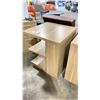 Image 2 : NATURAL WOOD LOOK 3 TIER 24"W X 24"D X 29"H CORNER SHELF / SIDE TABLE ( LEFT HAND )