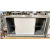 Image 2 : PAIR OF STEELCASE WHITE / GREY METAL 2 SLIDING DOOR WALL HUNG STORAGE CABINETS