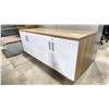 Image 1 : NATURAL WOOD LOOK / WHITE 4 DOOR 72"W X 24"D X 28 1/2"H STORAGE CREDENZA