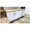 Image 2 : NATURAL WOOD LOOK / WHITE 4 DOOR 72"W X 24"D X 28 1/2"H STORAGE CREDENZA
